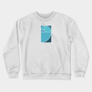 blue fibonacci spiral Crewneck Sweatshirt